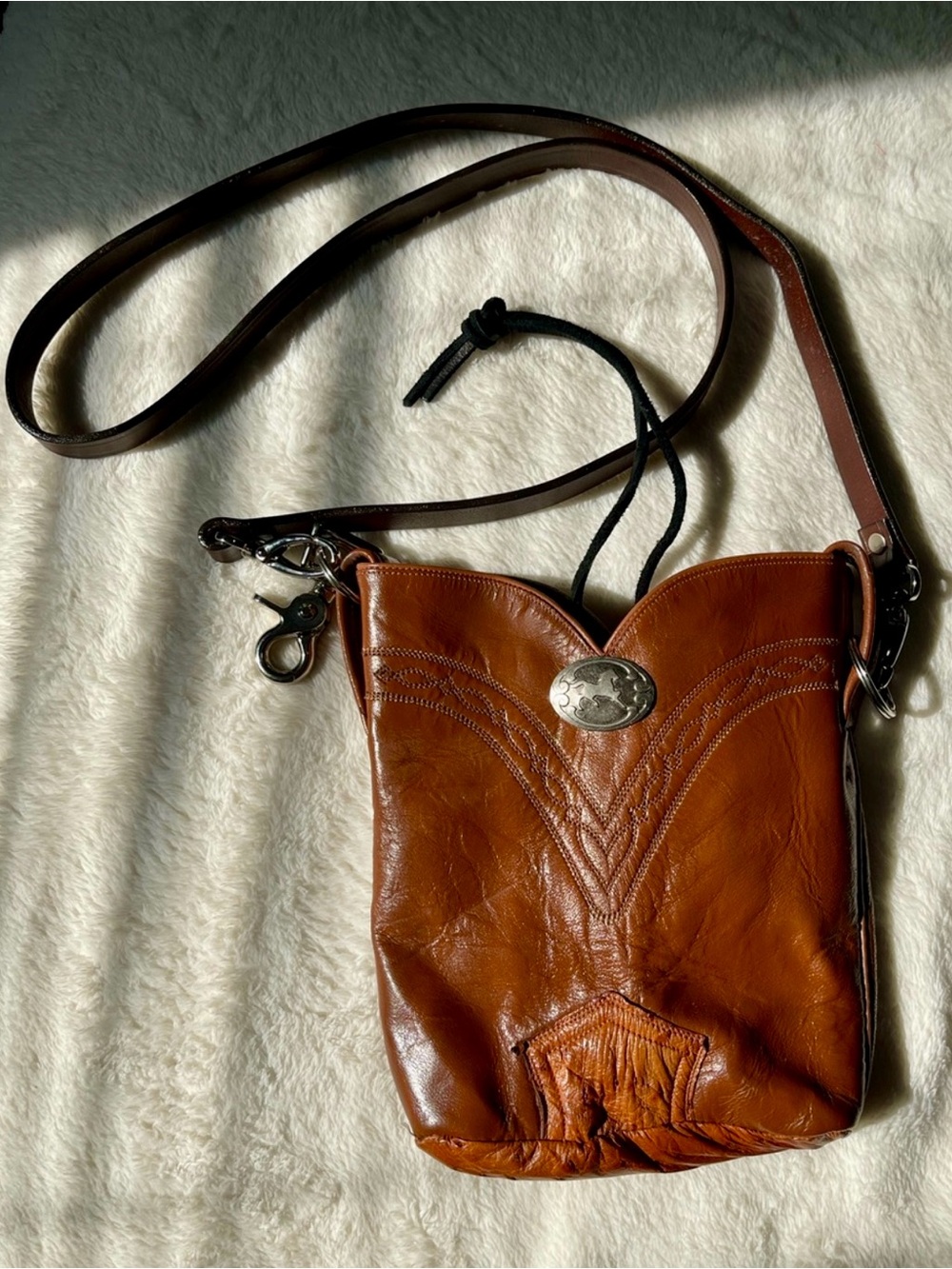 Coastal Cowgirl Vintage Dan Post Leather Boot Purse Crossbody